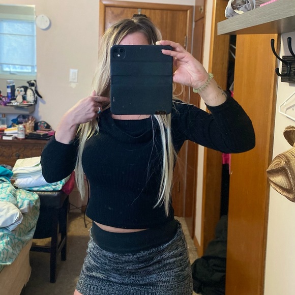 Comfy Black Knit Cowl Neck Sweater Buffalo David Bitton - Picture 6 of 9